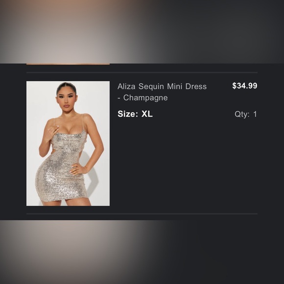 Fashion Nova Gold Sequin Dress XL - Picture 4 of 4